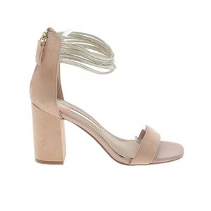 Audrey Brooke Ava blush leather block heel sandals